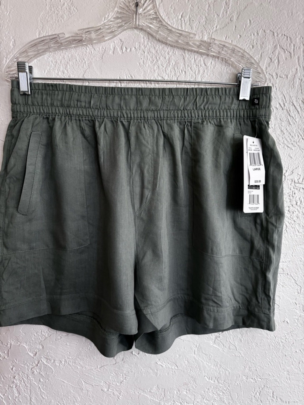 Marika Green Bay Lounge Shorts Elastic Waist Front Pockets Travel Lightweight L